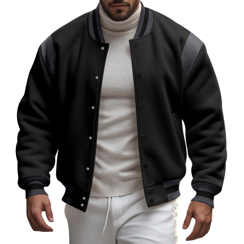 Herren Sportjacke College Style Kontrast Ärmel Modern