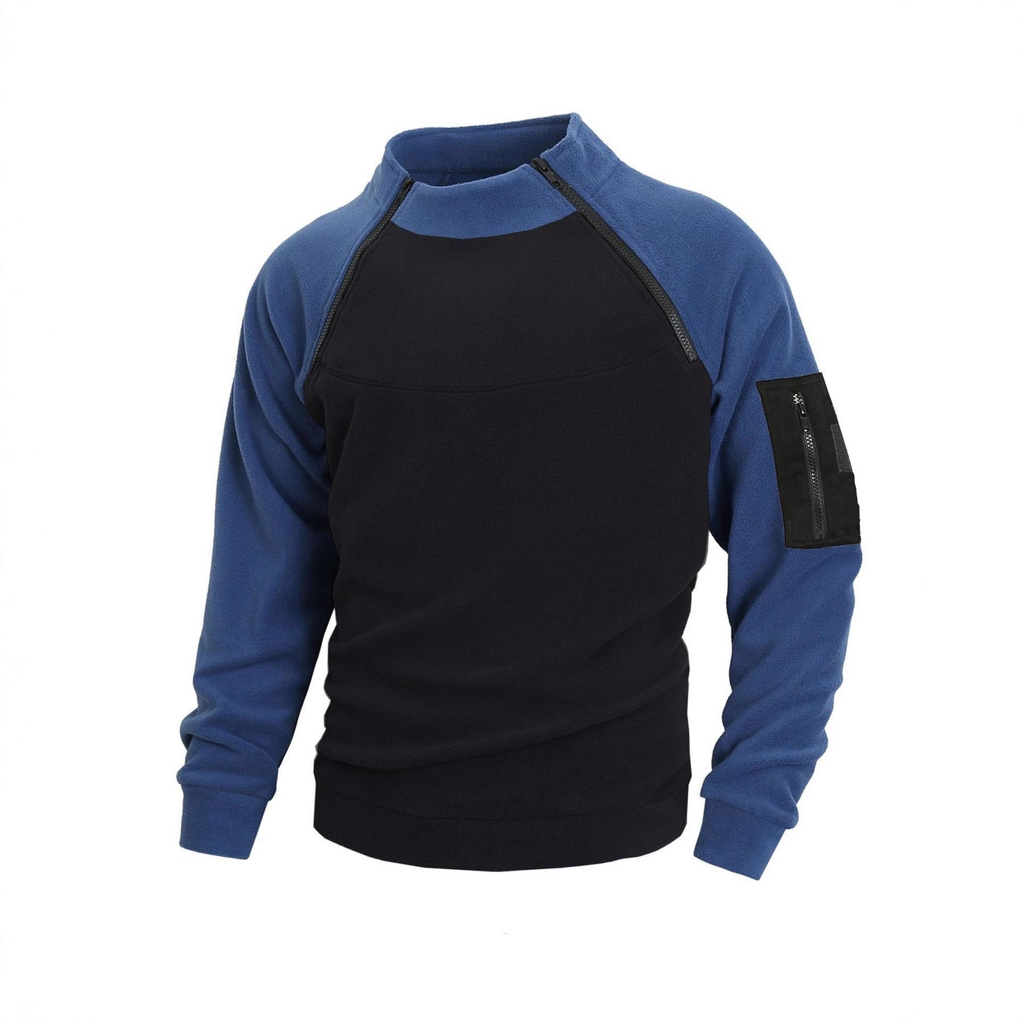 Herren Fleece Pullover Warm mit Reißverschluss Kragen - BerlinGlamour