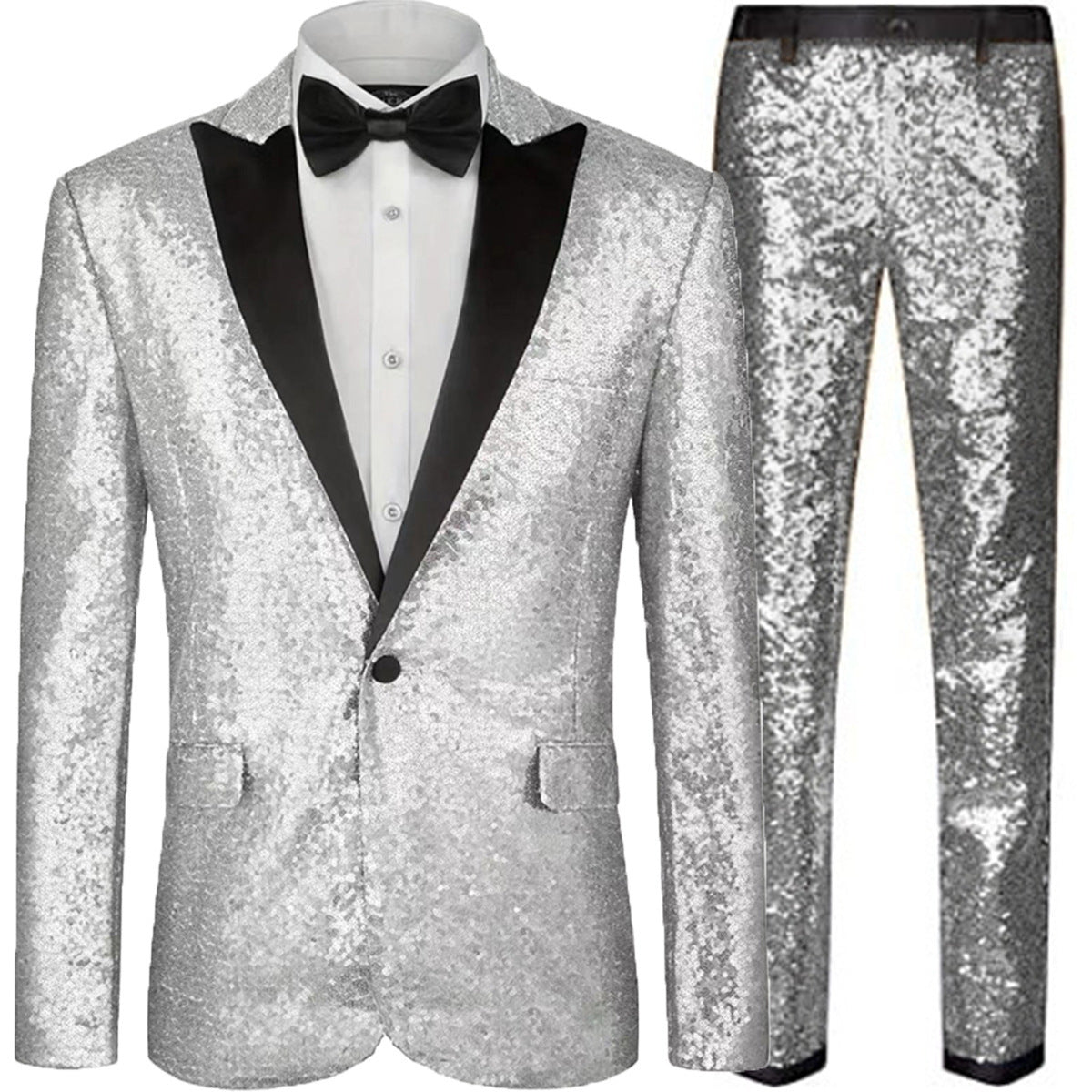 Herren Anzug mit Pailletten, Festlich Elegant Glitzernd - BerlinGlamour