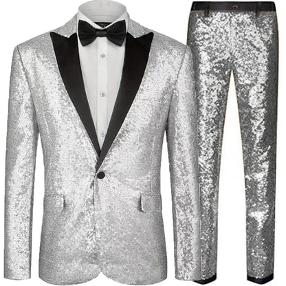 Herren Anzug mit Pailletten, Festlich Elegant Glitzernd - BerlinGlamour