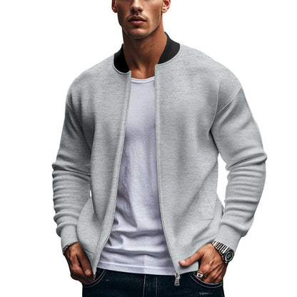 Herren Zip-Jacke Modern Elastisch Mit Hochem Kragen