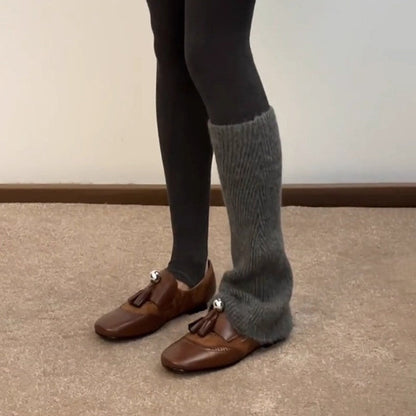 Damen Mokassins Edel Dekorativ Quasten Schuhe