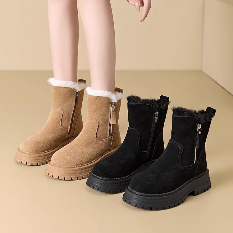 Damen Stiefeletten Warm Isoliert Winterstiefel Robust
