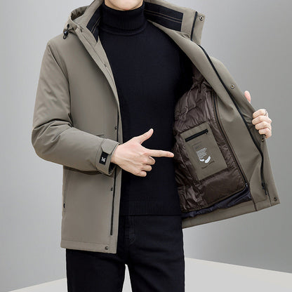 Herren Winterjacke Isoliert Verstellbares Kapuzen mit Taschen