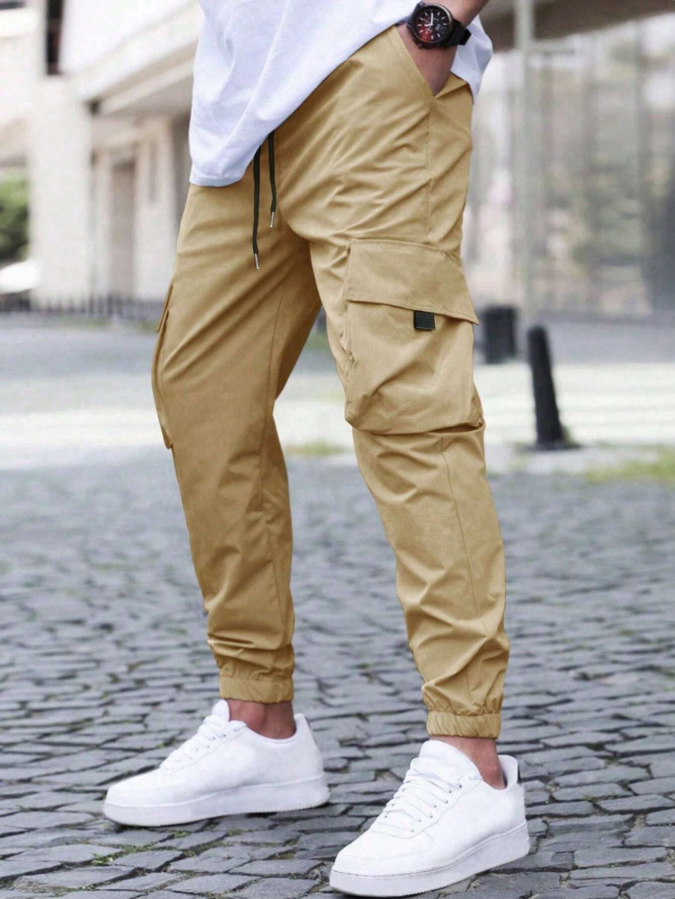 Herren Cargo-Jogger Bequem Elastisch Viel Taschen
