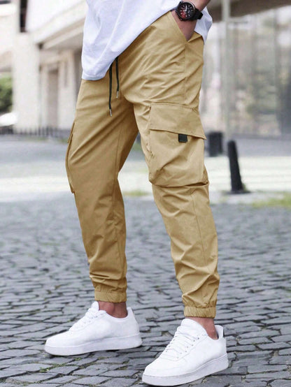 Herren Cargo-Jogger Bequem Elastisch Viel Taschen