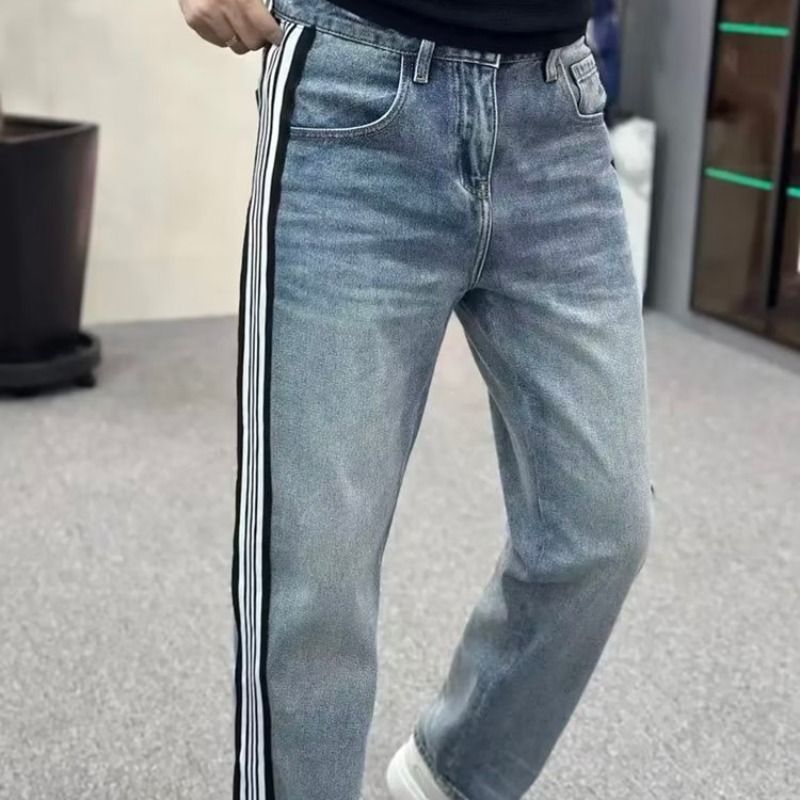 Herren Jeans mit Streifen Modern Slim Fit
