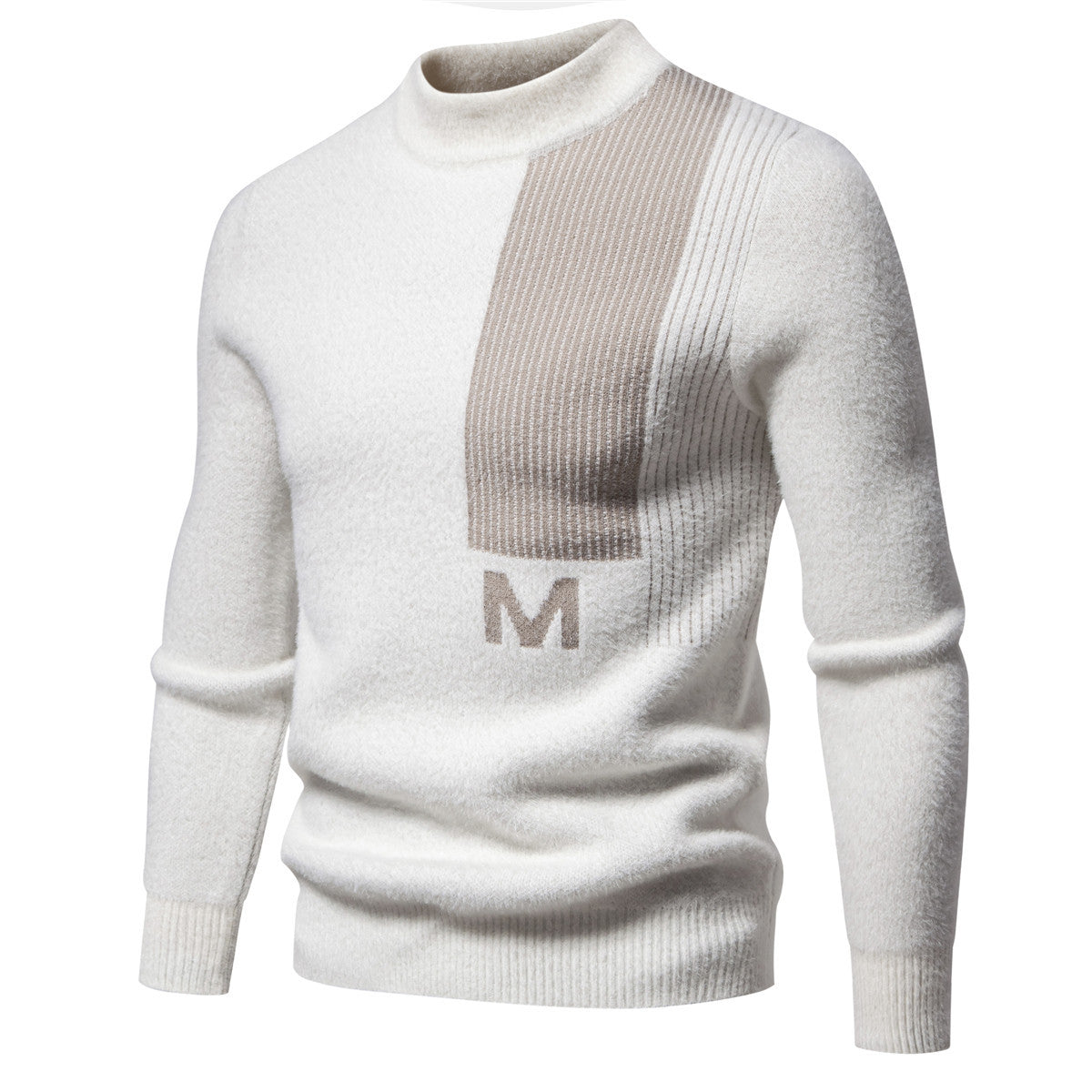 Herren Strickpullover Modern Stehkragen Strukturiert Hochwertig