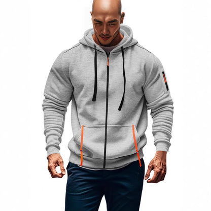 Herren Kapuzenpulli Sportlich mit Taschen Grau