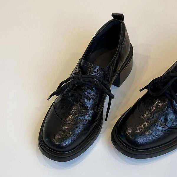 Damen Schnürschuhe Klassisch Komfort Blockabsatz Schuhe - BerlinGlamour