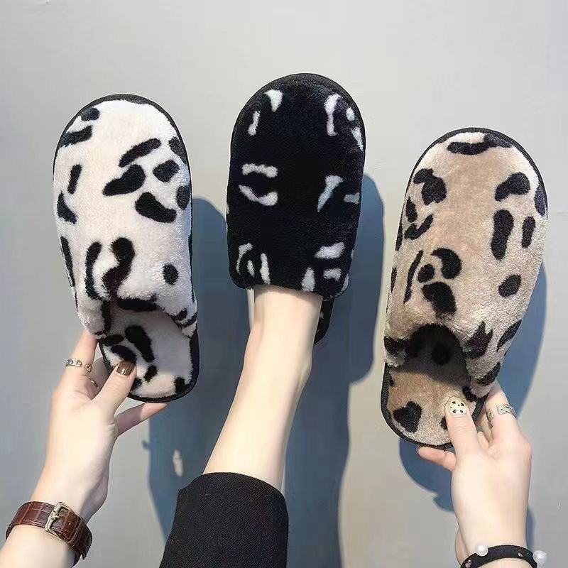 Damen Hausschuhe Leopardenmuster Plüsch Warm Modisch - BerlinGlamour