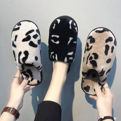 Damen Hausschuhe Leopardenmuster Weich Warm