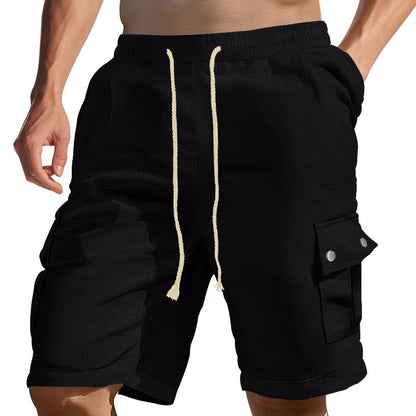 Herren Cargo Shorts Bequem mit Taschen und Kordelzug