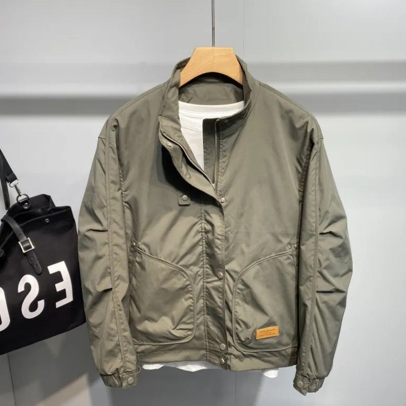 Herren Übergangsjacke Robust mit verstellbarem Kragen und vielen Taschen