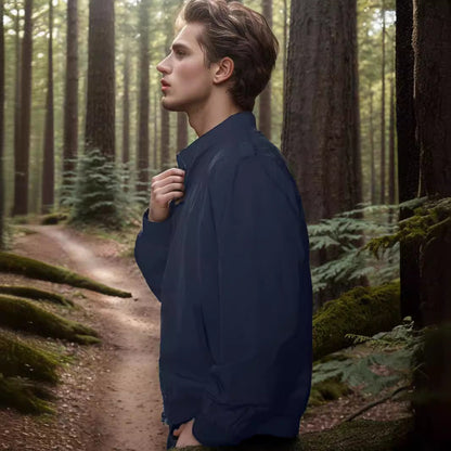 Herren Übergangsjacke Leicht Mit Kragen und Taschen