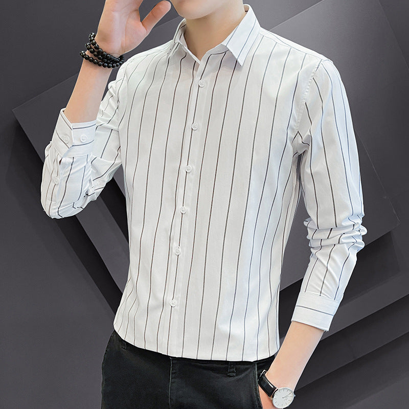 Herren Langarmhemd Streifen Modisch Elegant
