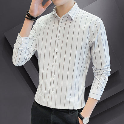 Herren Langarmhemd Streifen Modisch Elegant