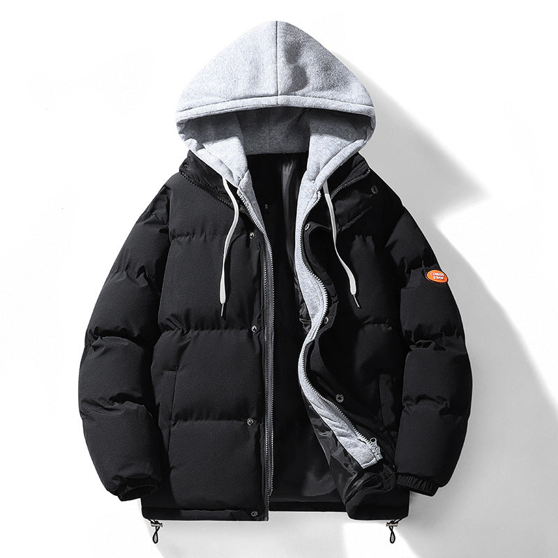 Herren Winterjacke Steppjacke Warm mit Abnehmbarer Kapuze