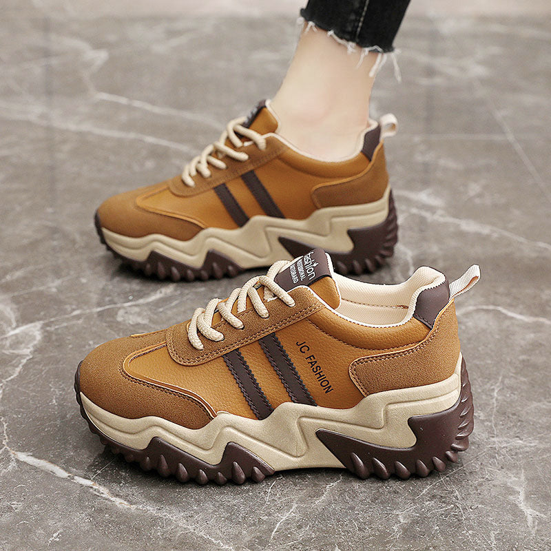 Damen Sneaker Chunky Weite Sohle Bequem Trend
