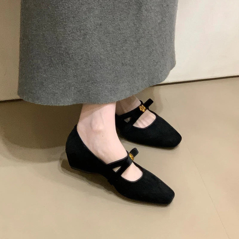 Damen Halbschuhe Elegant Riemen Weich Polster