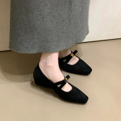 Damen Halbschuhe Elegant Riemen Weich Polster
