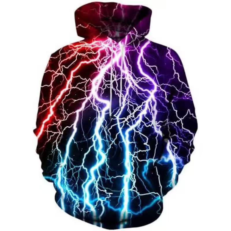Herren Kapuzenpullover Blitz Design Sportlich Modern