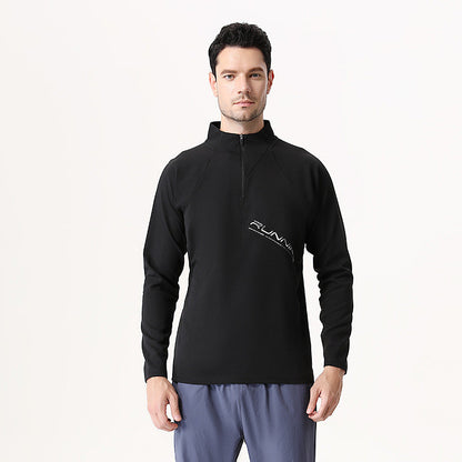 Herren Funktionsshirt Langarm Stehkragen Sportlich Modern