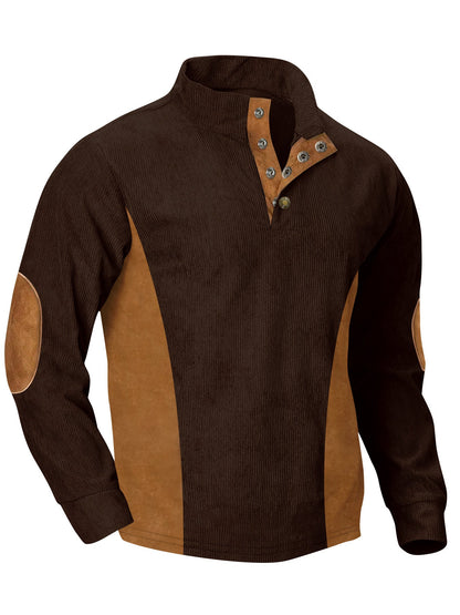 Herren Pullover Modern mit Stehkragen und Druckknöpfen