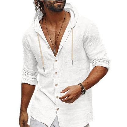 Herren lässige Leinenhemd mit Kapuze BerlinGlamour, perfekt für jeden Geschmack, der sich für Mode, Schönheit und Glamour interessiert.