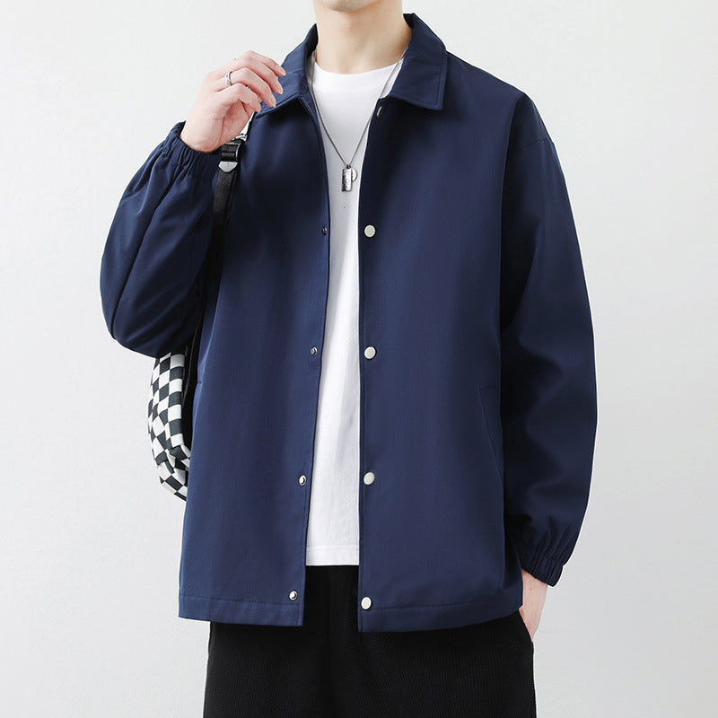Herren Übergangsjacke Leicht Modern Schnitt mit Druckknöpfen