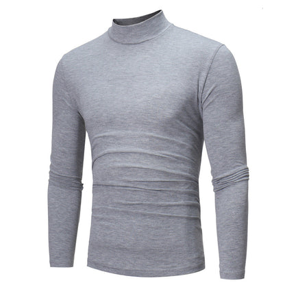 Herren T-Shirt Rollkragen Weich Jersey Elegant