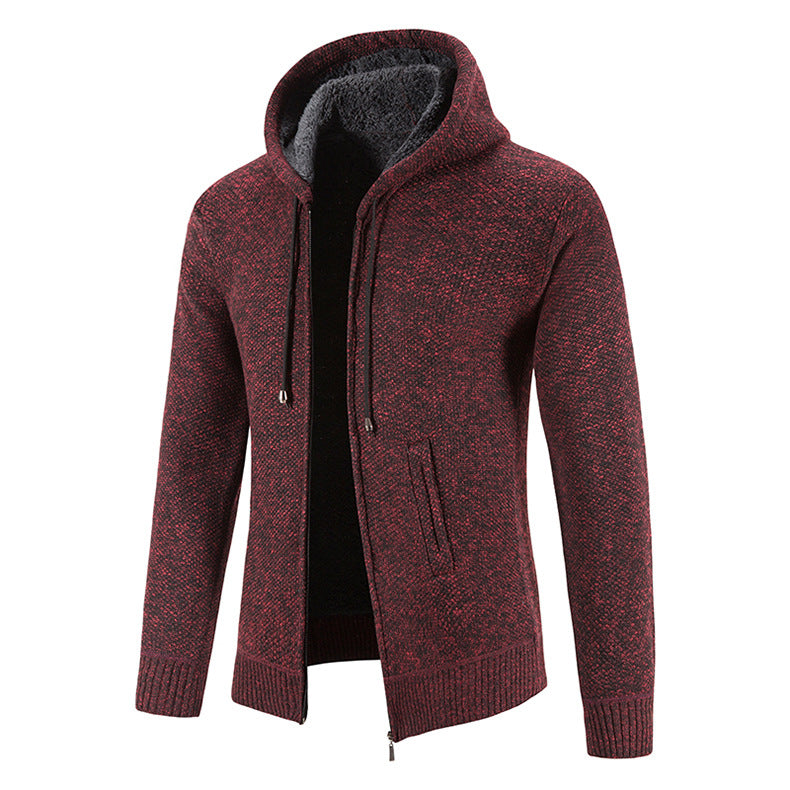 Herren Strickjacke Modern Kapuze Strukturiert Winter