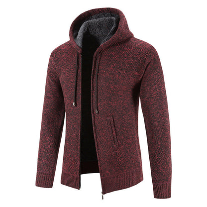 Herren Strickjacke Modern Kapuze Strukturiert Winter