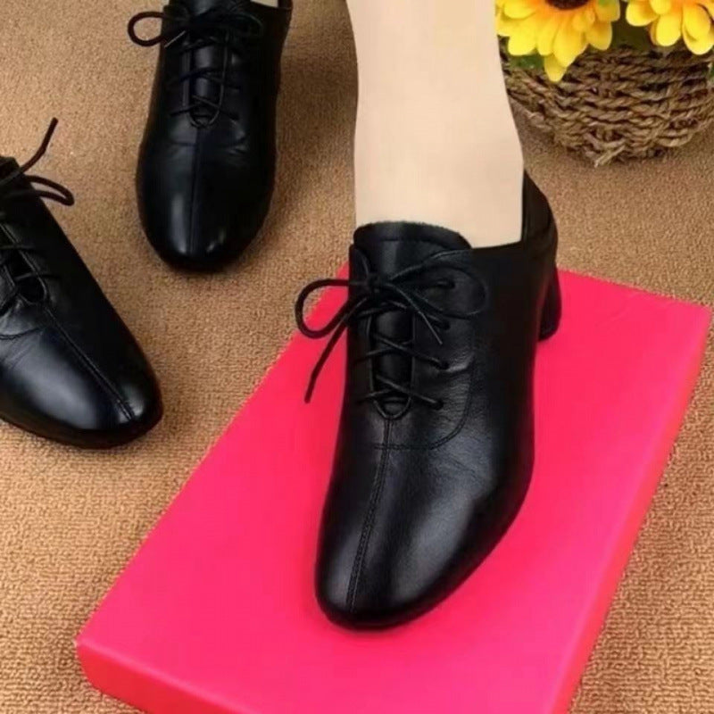 Damen Schnürschuhe Elegante Lederschuhe Schwarz Modisch - BerlinGlamour