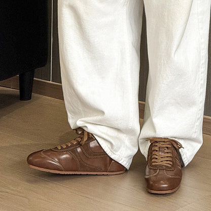 Damen Leder Schnürschuhe Elegante Mode Schuhe Frauen