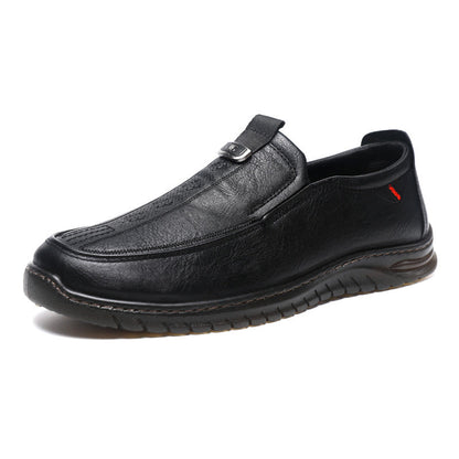 Herren Mokassins Bequem Elastisch Stylisch Schwarze Lederschuhe