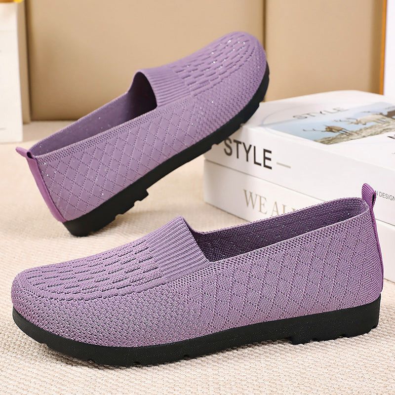 Damen Schuhe Slip-On atmungsaktiv Strickdesign Elegant - BerlinGlamour
