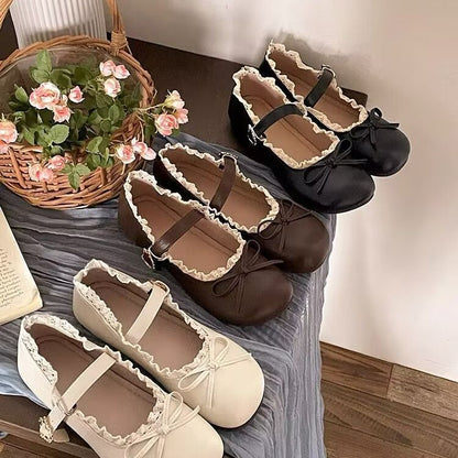 Damen Ballerinas Schnürung Edel Elegant - BerlinGlamour