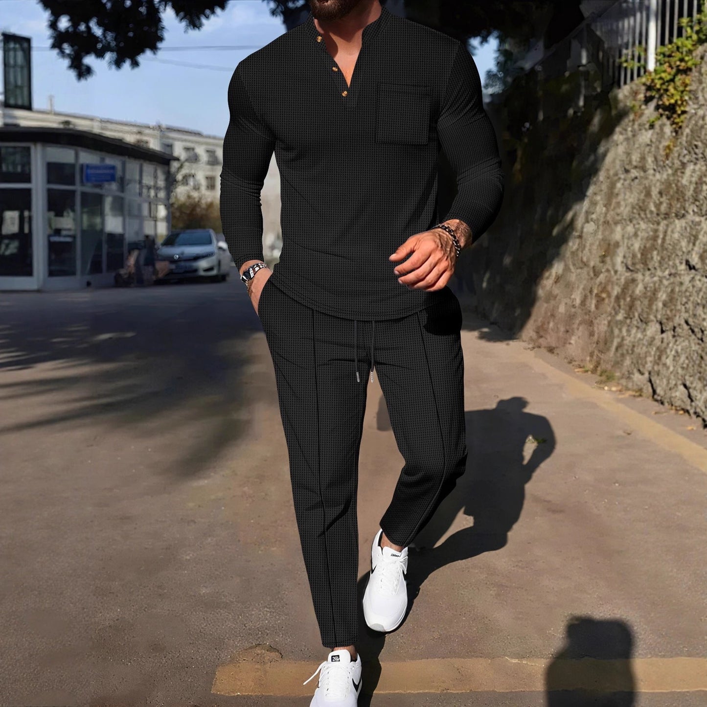Herren Freizeitanzug Set Modern mit Joggerhose Bequem - BerlinGlamour
