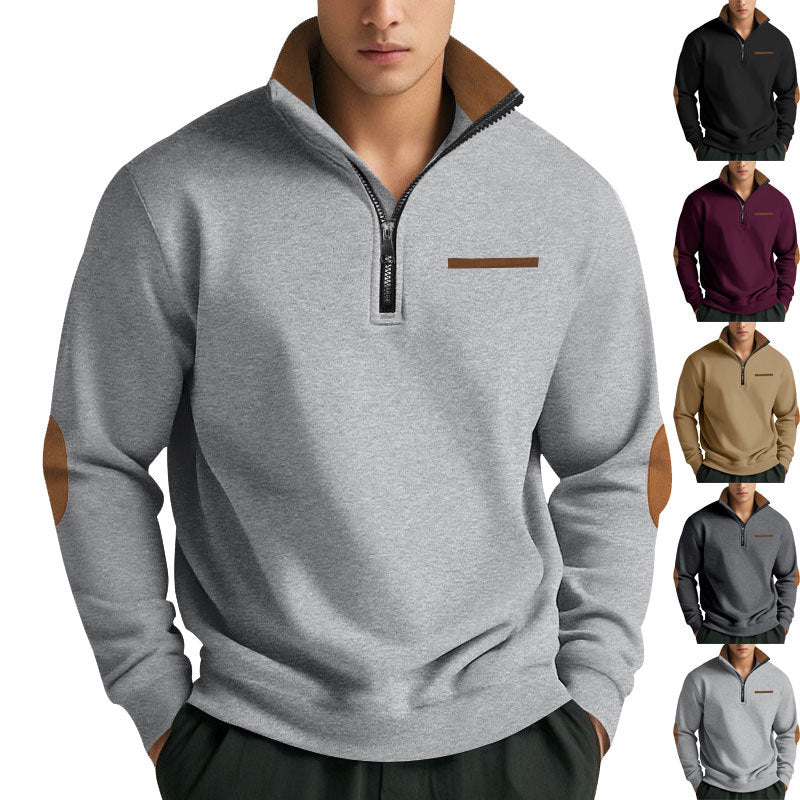 Herren Sweatshirt Stehkragen Reißverschluss Modisch Hochwertig - BerlinGlamour