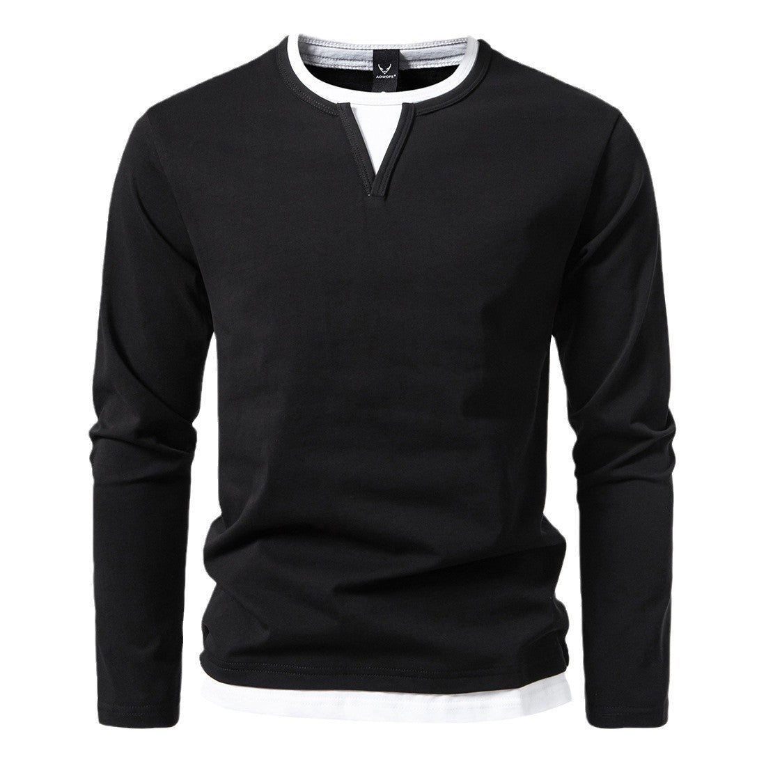 Herren Langarmshirt Modern V-Ausschnitt Trendig