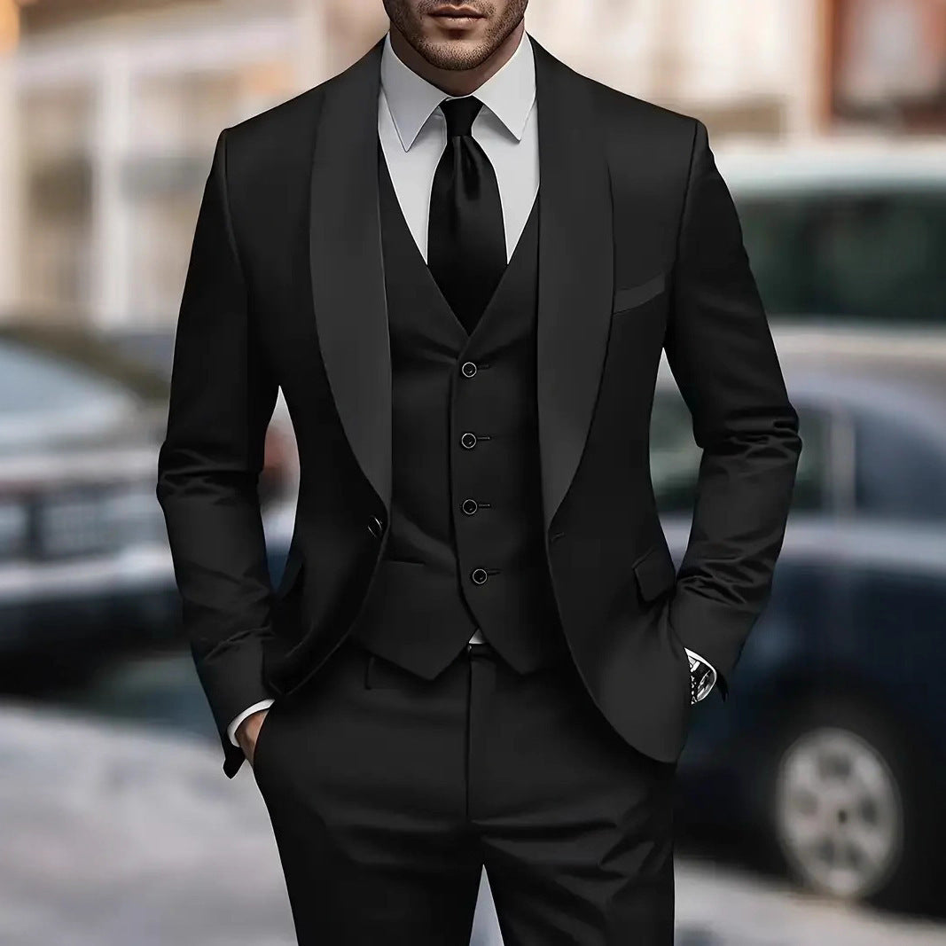 Herren Anzugset Elegant 3-teilig mit Satin-Weste - BerlinGlamour