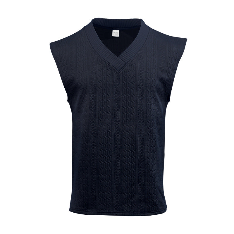Herren Stricktop Ärmellos V-Ausschnitt Modern