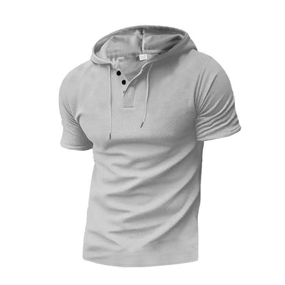 Herren Sweatshirt Kapuze Kontrastknöpfe Modern Sportlich