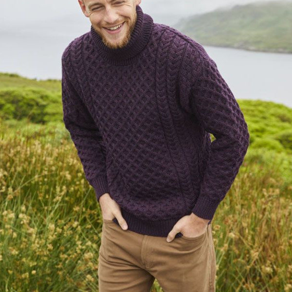 Herren Pullover Strick mit Kragen und Muster Modern
