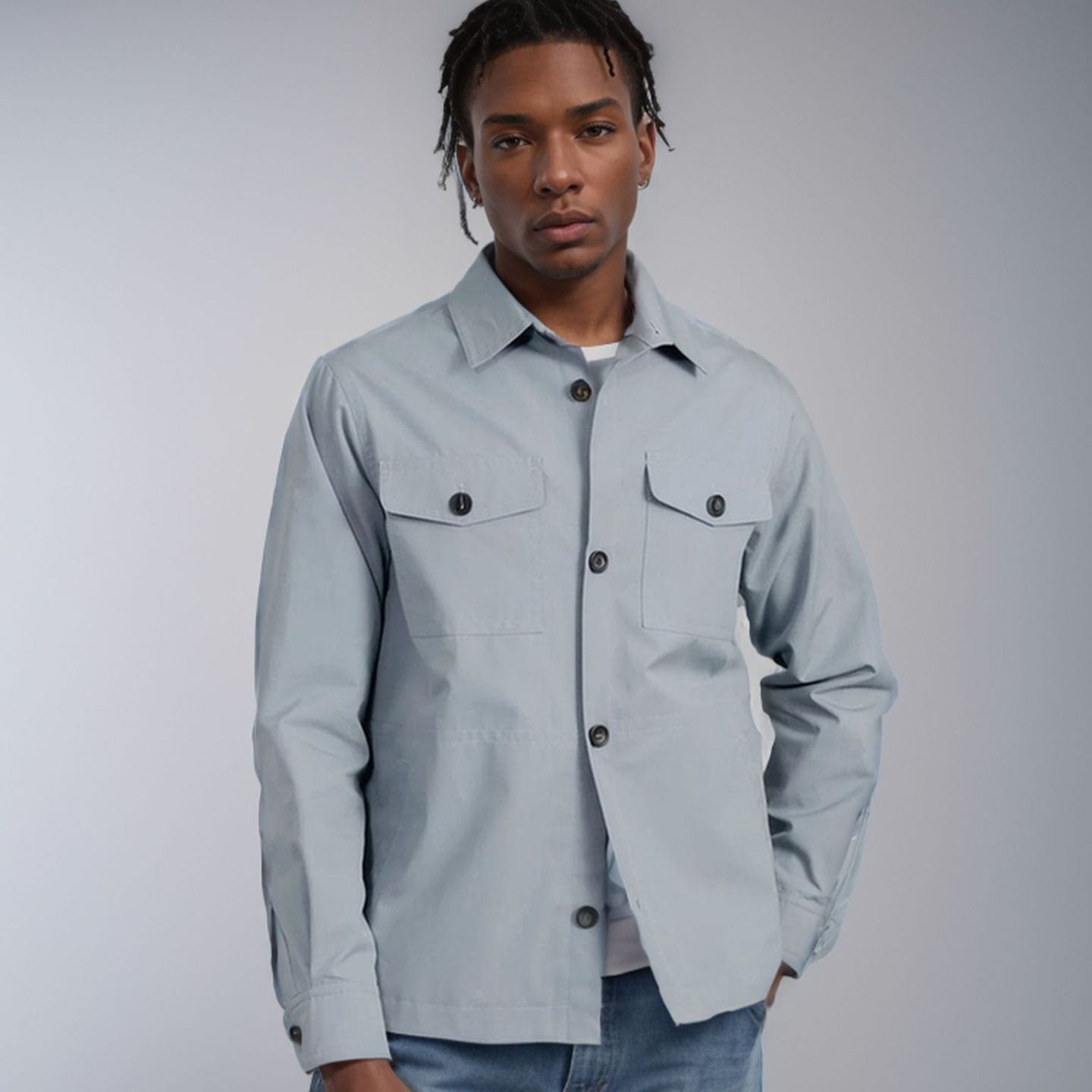 Herren Utility-Jacke Lässig Modern Mit Klappentaschen - BerlinGlamour
