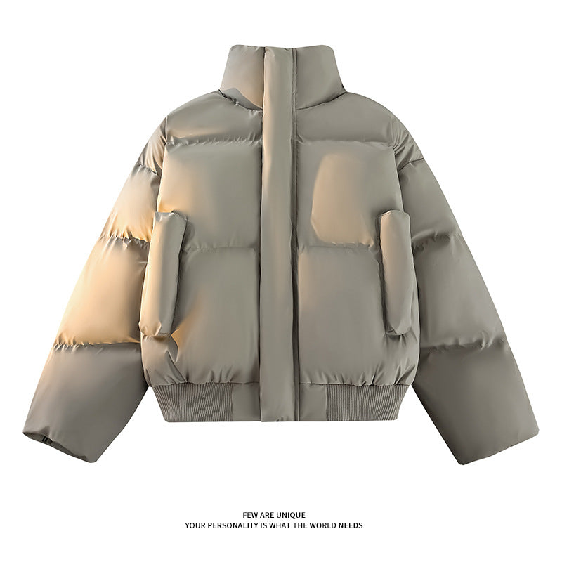 Herren Steppjacke Modern mit hohem Kragen und Taschen
