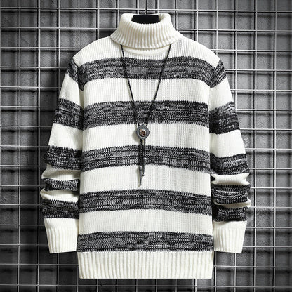 Herren Pullover Gestreift Hochgeschlossen Modern