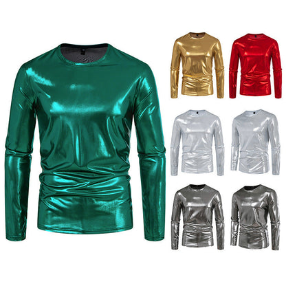 Herren Shirt Langarm Stretch Glänzend Modern - BerlinGlamour