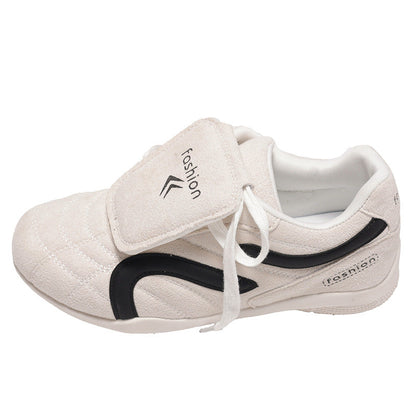 Damen Sneaker Sportlich mit Klettverschluss Wildleder Optik